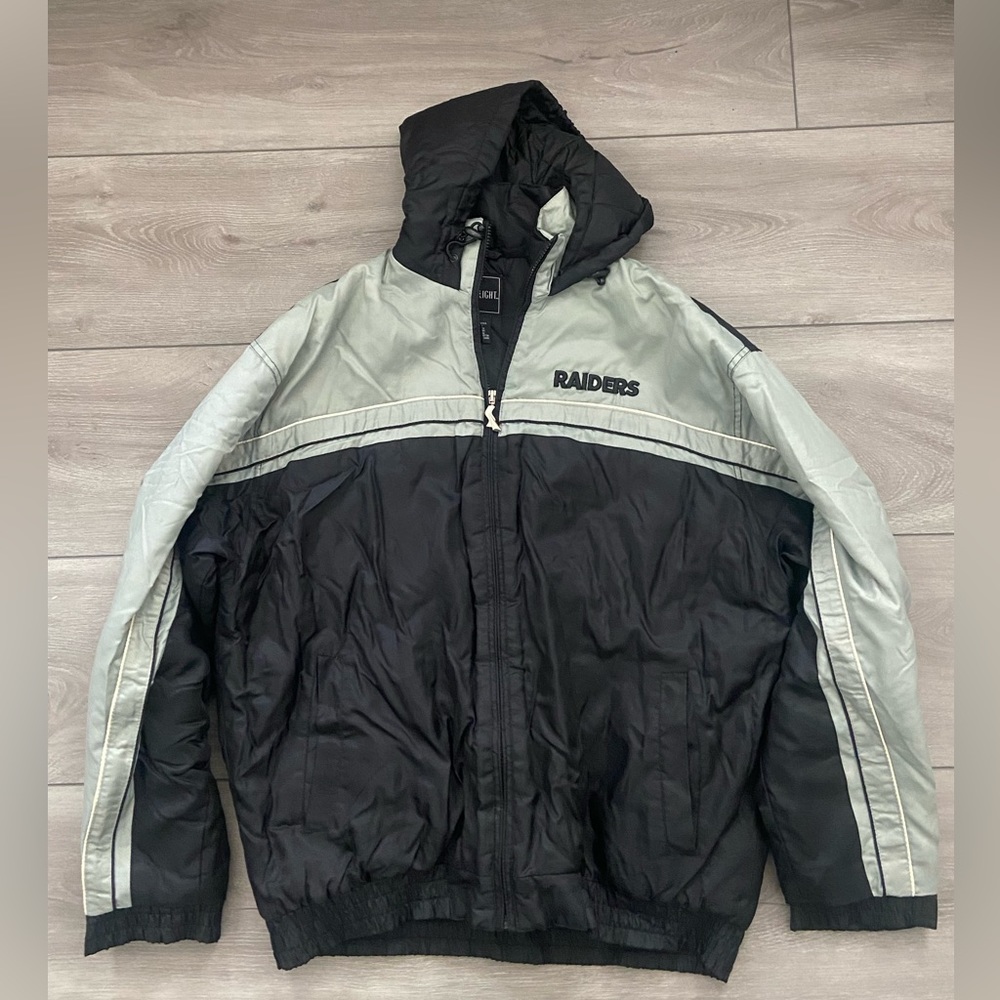 Oakland Los Angeles Las Vegas Raiders jacket zip up hoodie mens size large